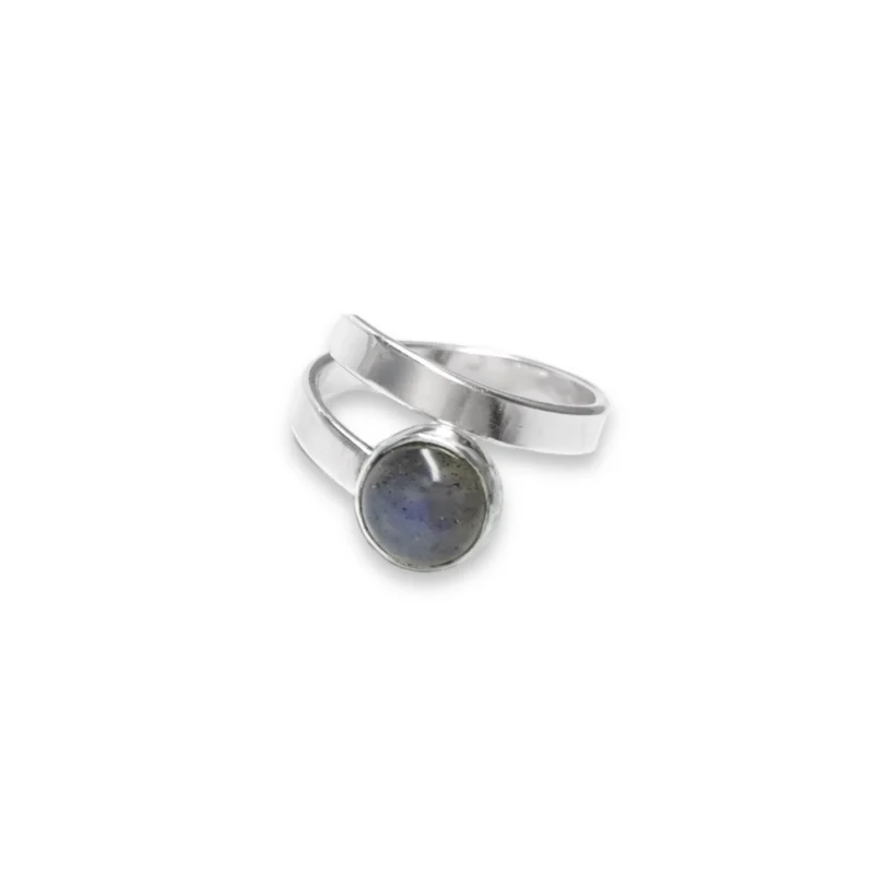 Sterling silver and 8mm Labradorite ring